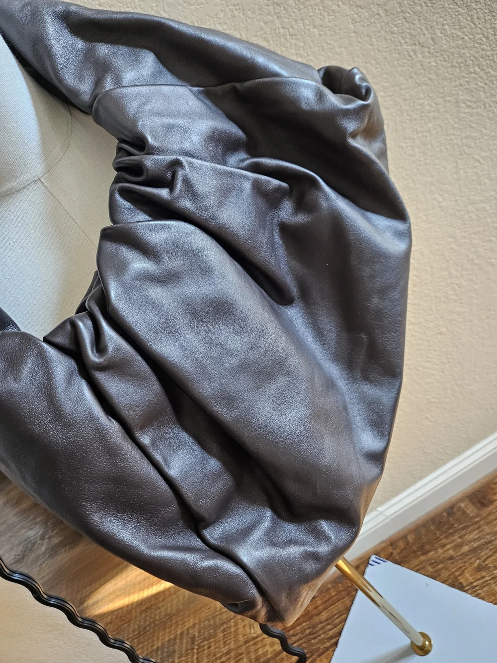 Bottega Veneta Dark Brown Gathered Shoulder Hobo